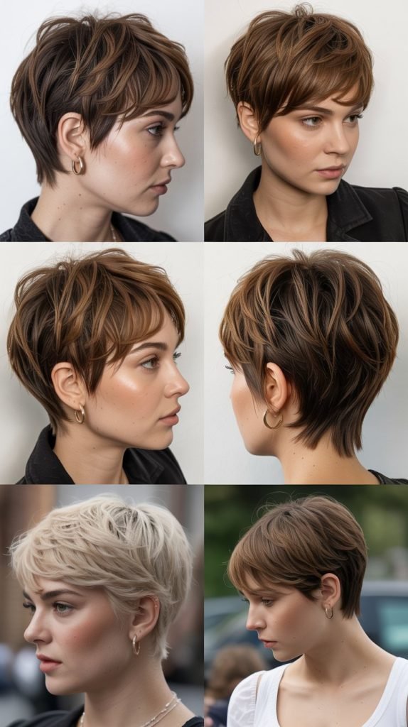 15. Layered Choppy Pixie for Thick Hair