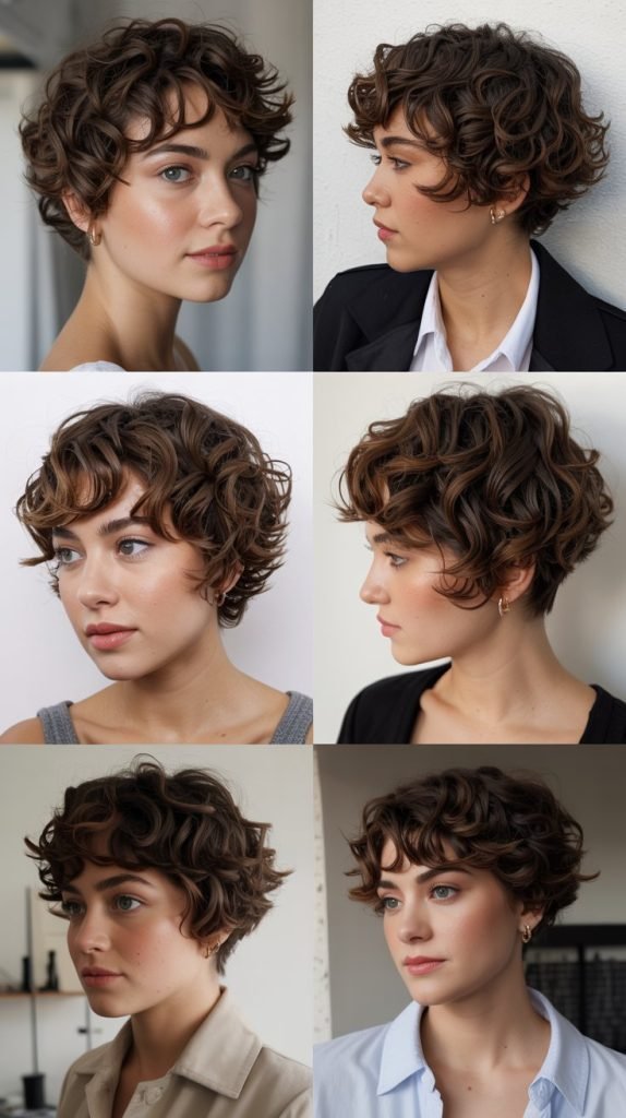 14. Curly Pixie for Fine Hair