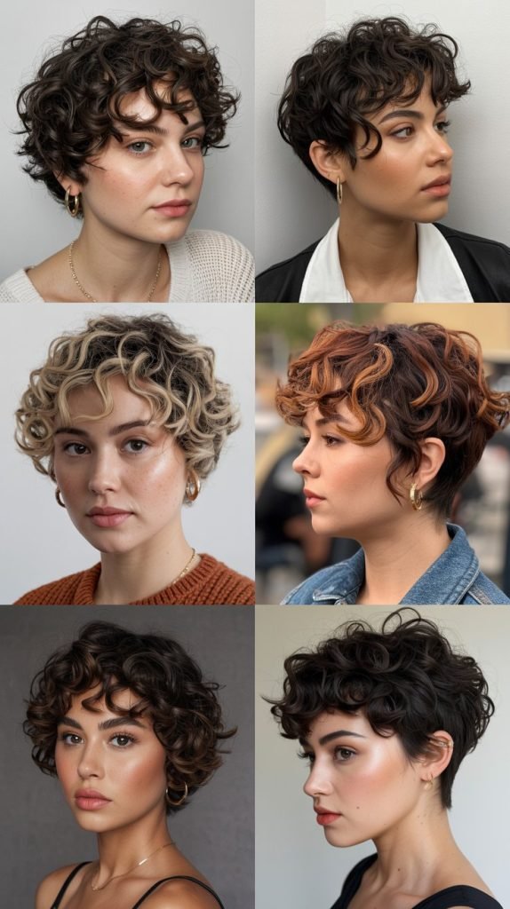 11. Curly Pixie with Dimensional Highlights