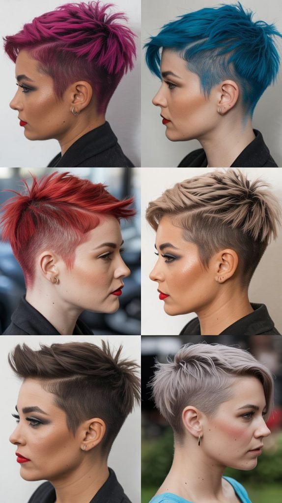 15. Mohawk Pixie with Bold Highlights