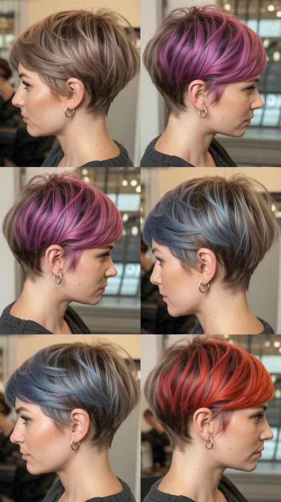 19. Pixie with Colored Highlights