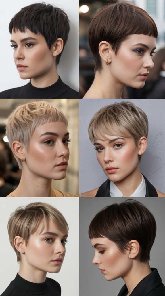 24. Sculpted Pixie With Defined Fringe