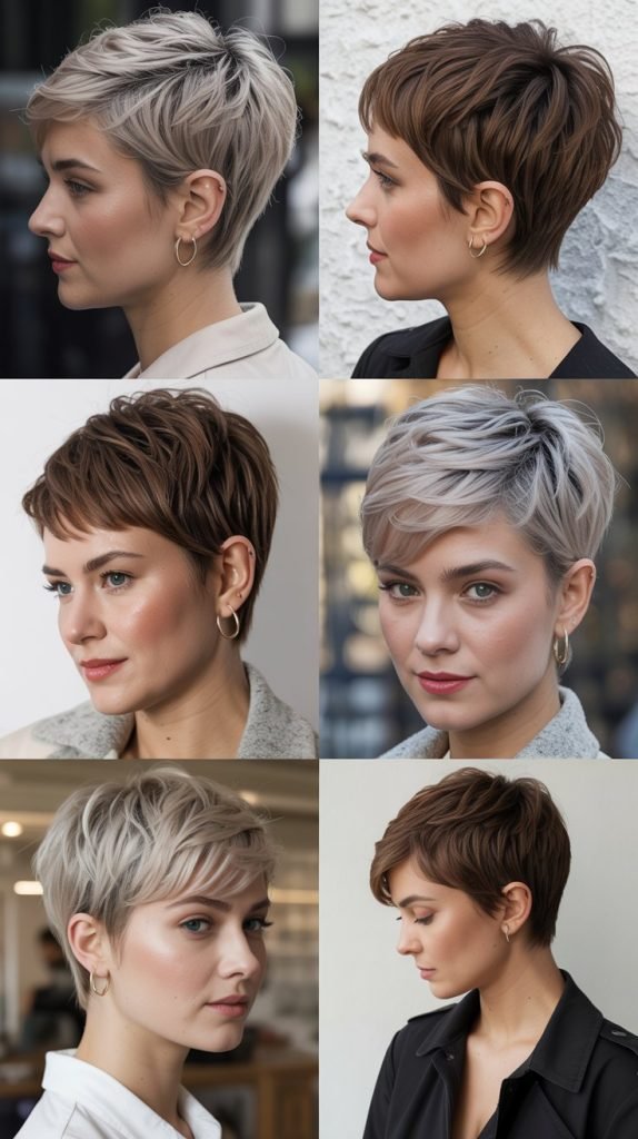 27. Textured Crop with Ash Blonde Highlights
