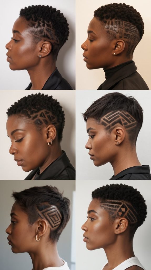 12. Pixie with Shaved Designs