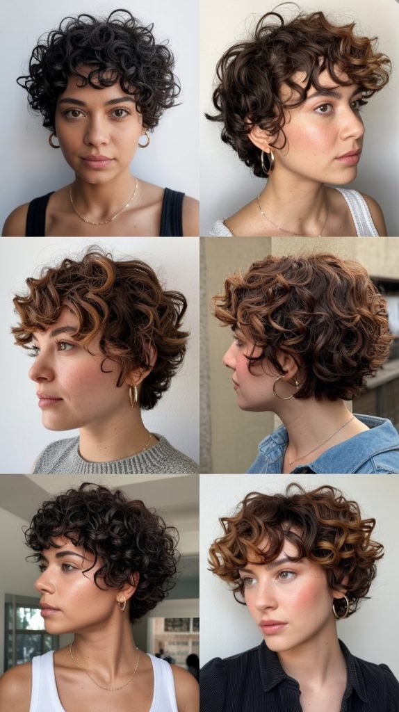 6. Curly Pixie for Thick Hair