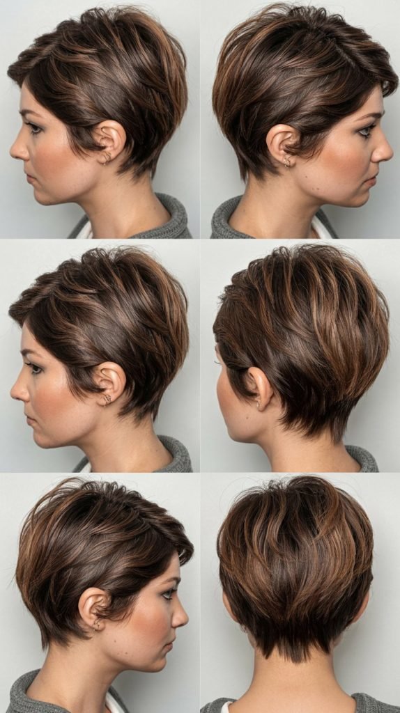Pixie with Dark Brown Graduated Layers