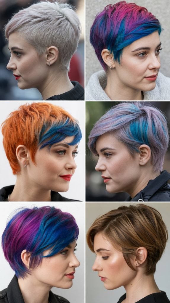 23. Pixie with Rainbow Highlights