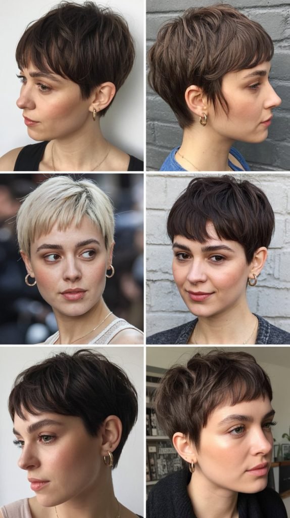 26. Pixie with Textured Bangs