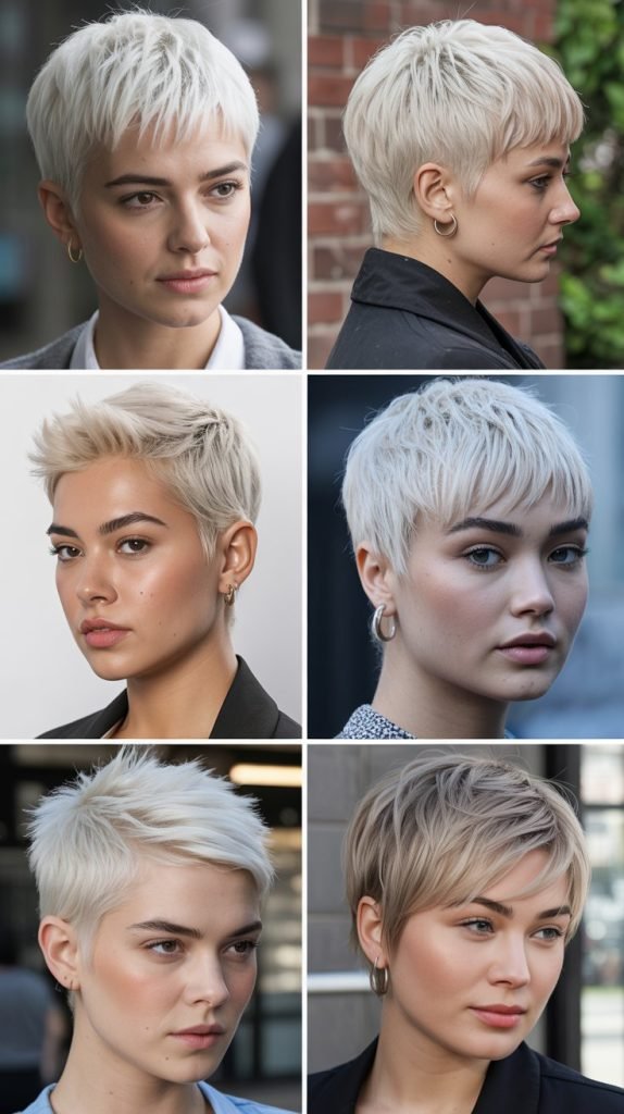 10. Platinum Choppy Pixie