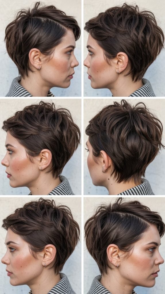 Razored Dark Brown Pixie