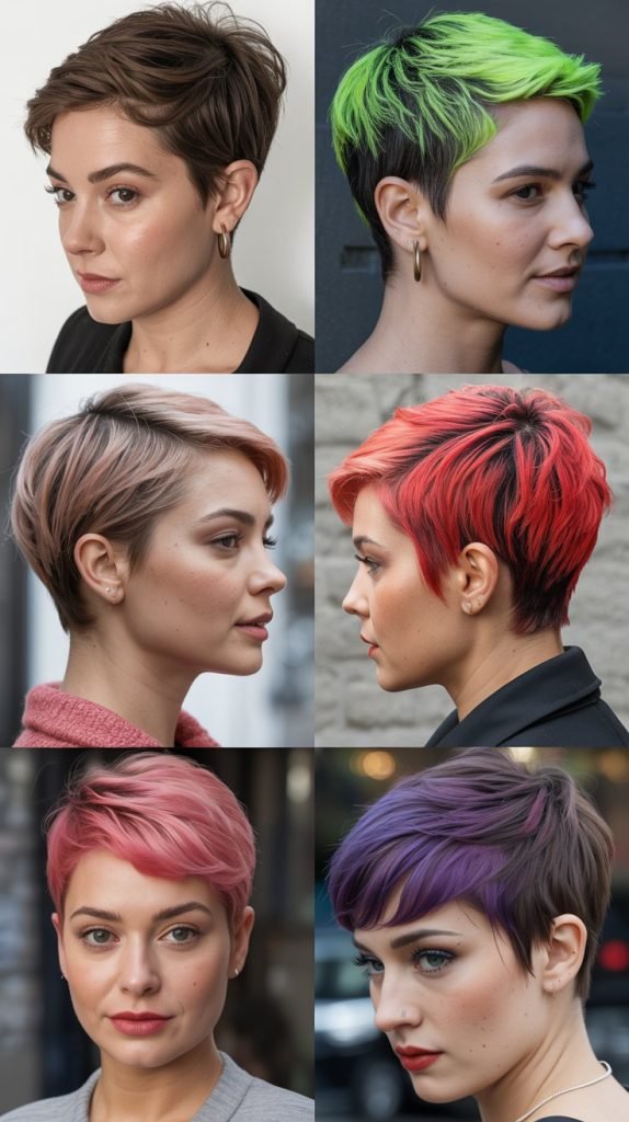 29. Tapered Pixie with Neon Highlights