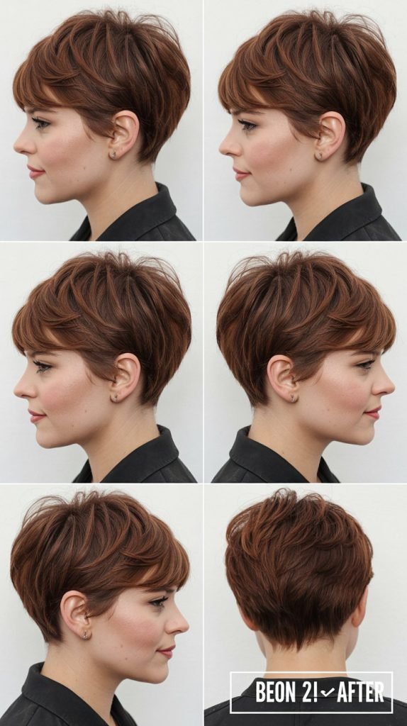 Textured Crop Pixie with Fringe