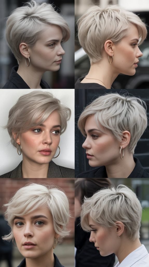 Platinum Blonde Shaggy Pixie