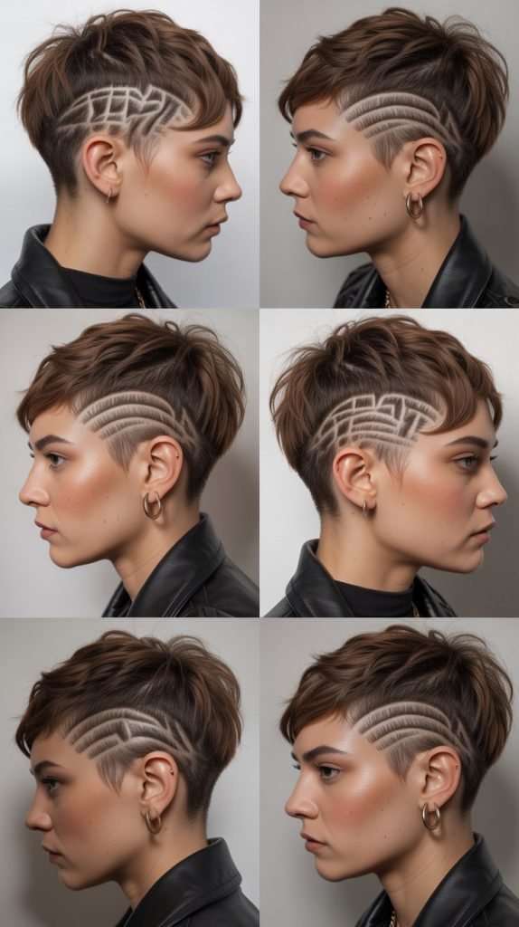  Shaggy Pixie with Temple Details