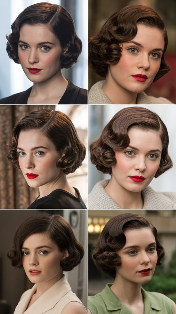 Vintage-Inspired Dark Brown Pixie