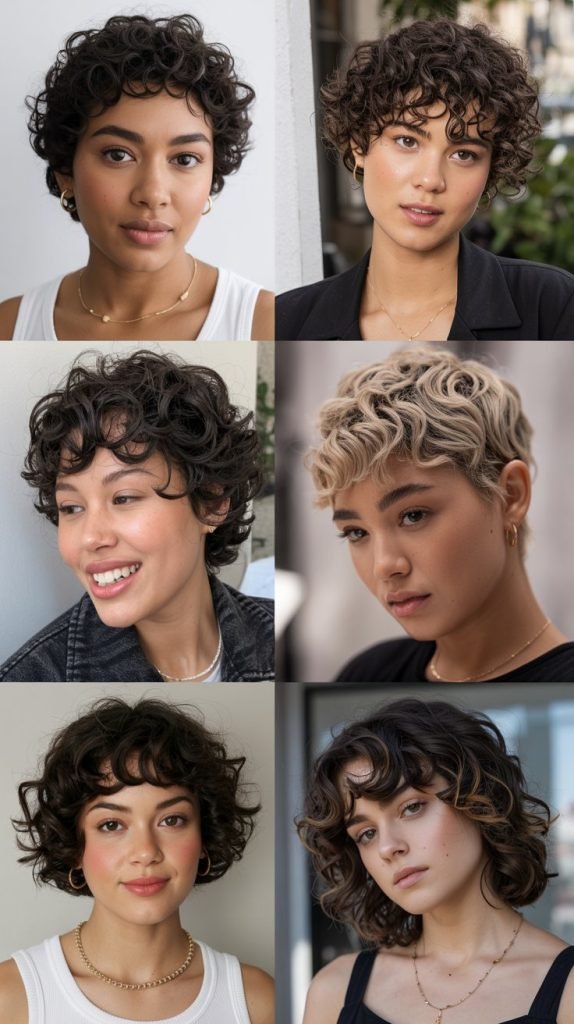9. Curly Choppy Pixie