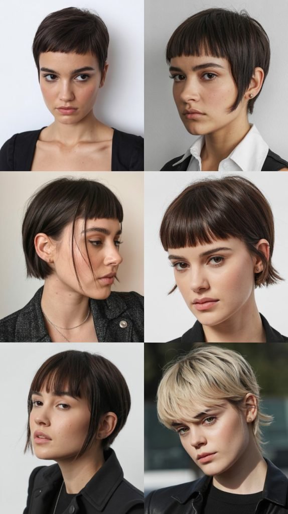 14. Disconnected Pixie With Straight Bangs