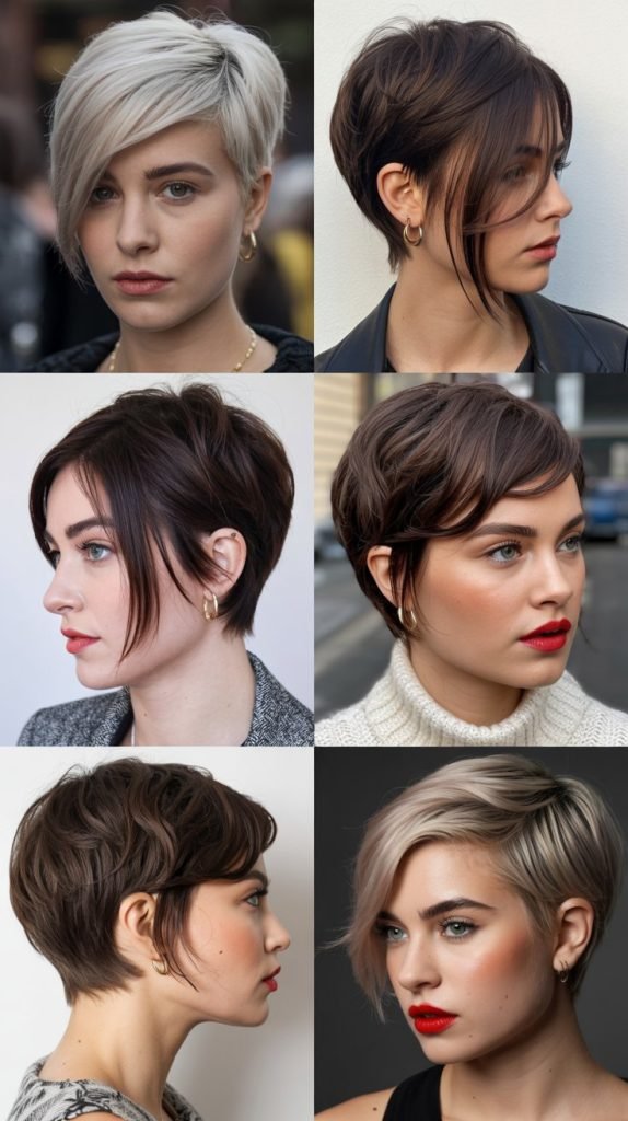 4. Asymmetrical Pixie With Long Side Bangs