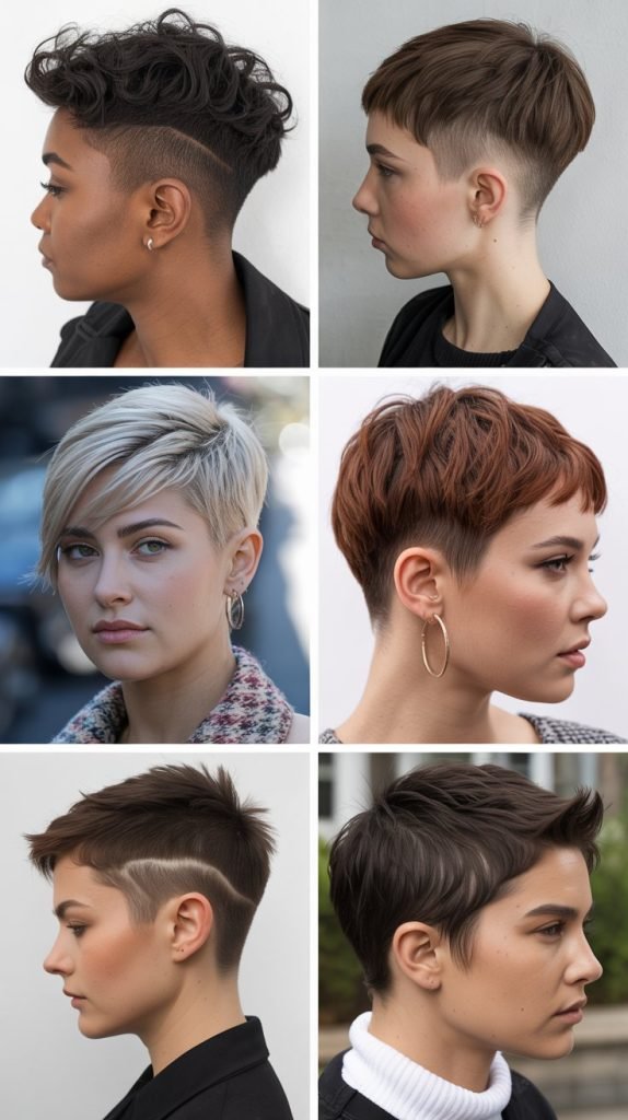 14. Choppy Pixie with Temple Fade