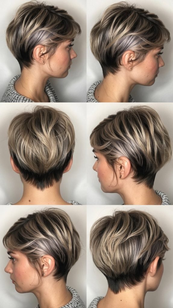 13. Graduated Pixie with Ombré Highlights