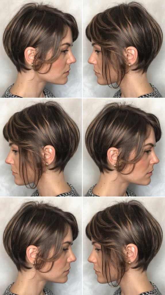 Pixie with Dark Brown Ombre