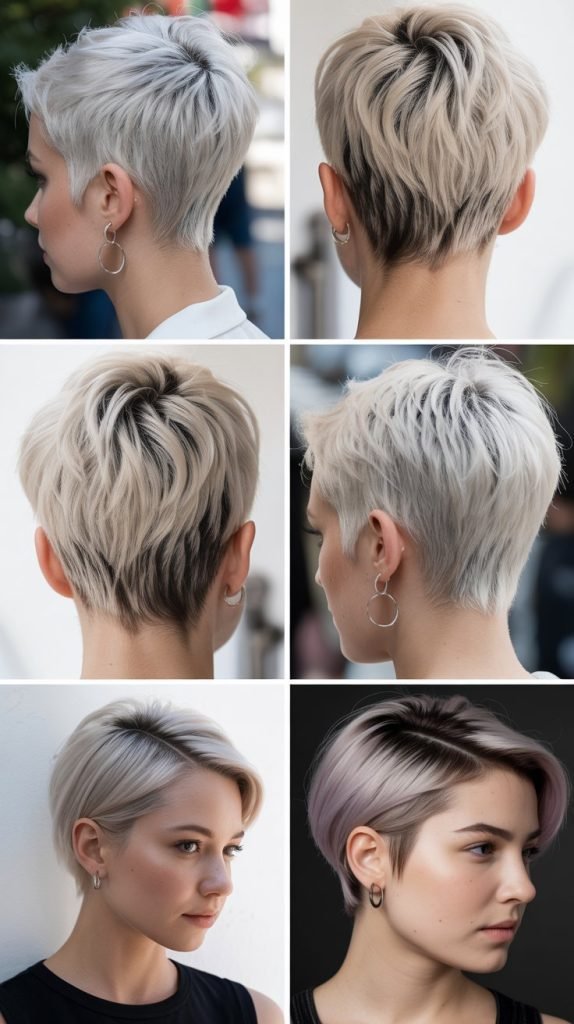 16. Platinum Pixie with Dark Roots