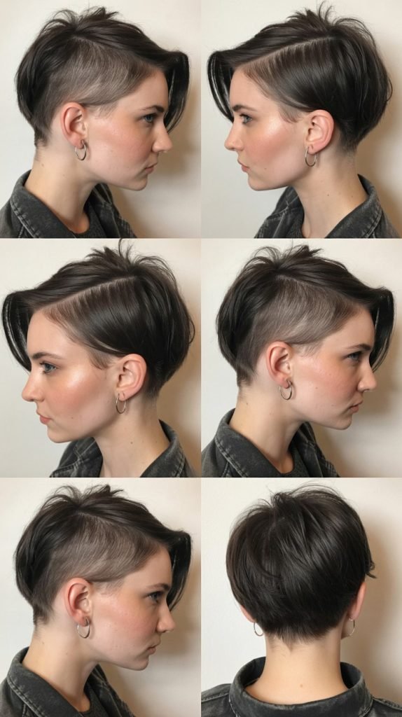 Undercut Pixie with Dark Brown Top