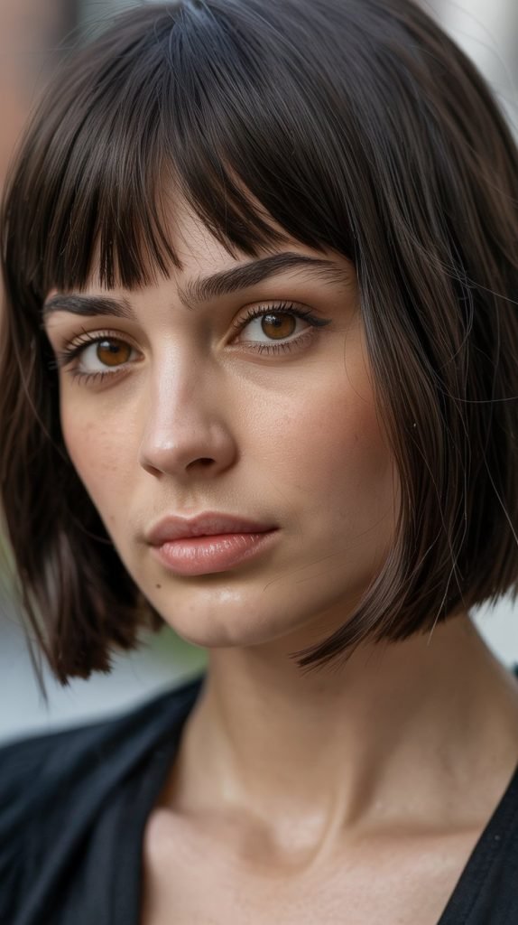21. French Bob with Micro-Textured Bangs