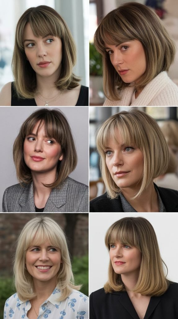 Inverted Bob with Curtain Bangs for Different Age Groups