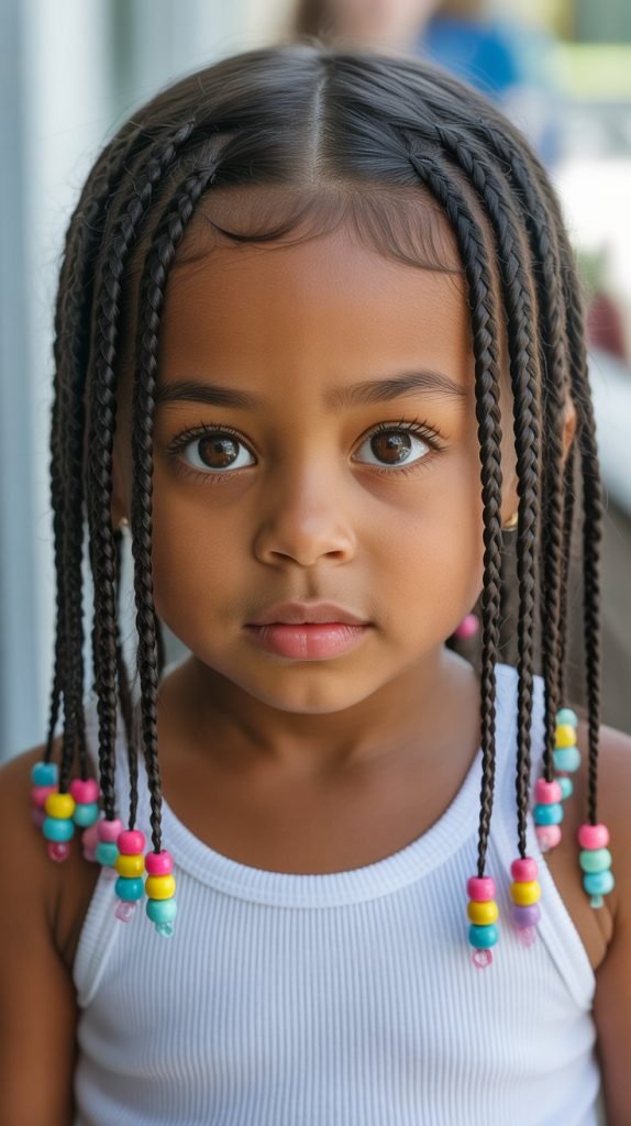 31. Side Cornrows with Beads