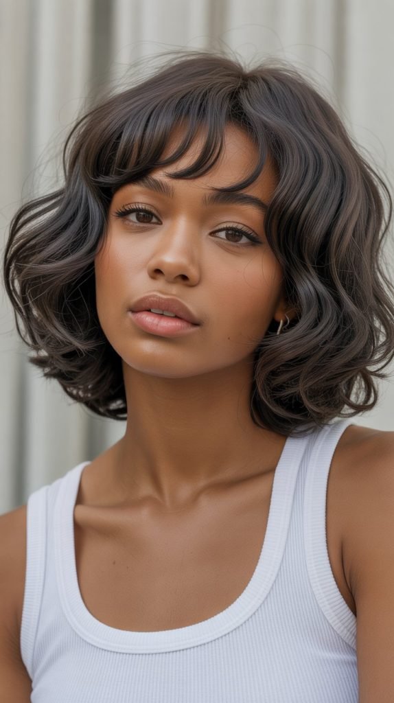 Shaggy Long Bob with Choppy Curtain Bangs