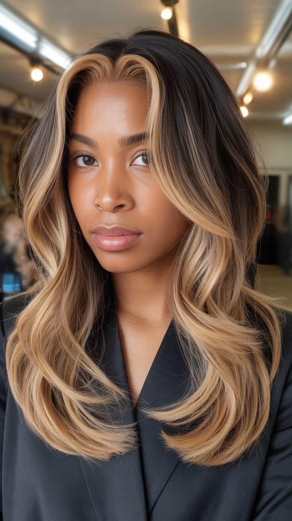 Long Bob with Honey Blonde Balayage