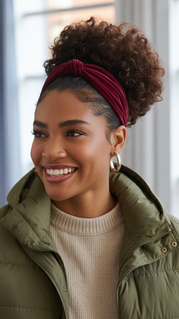 4. High Puff with Headband