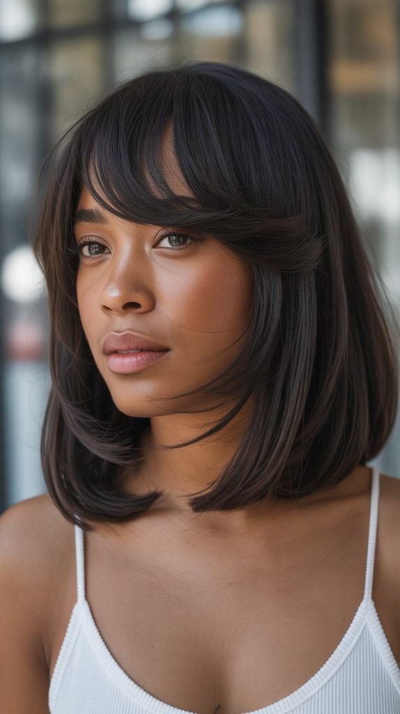 Long Bob with Side-Swept Bangs