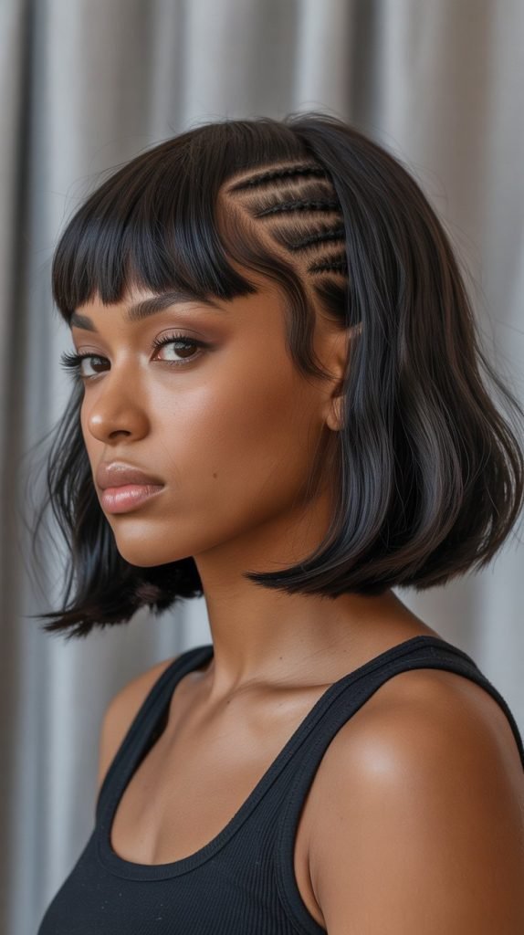 Long Bob with Curtain Bangs and Undercut