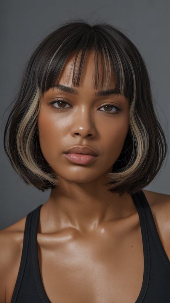 15. Long Bob with Micro Curtain Bangs