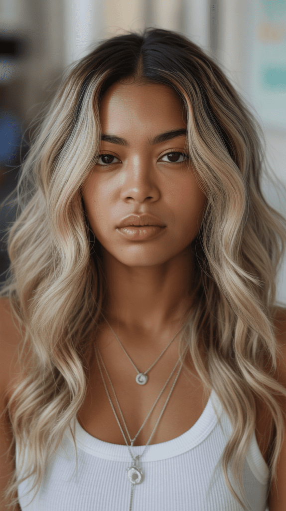 Blonde Highlights with Dark Roots