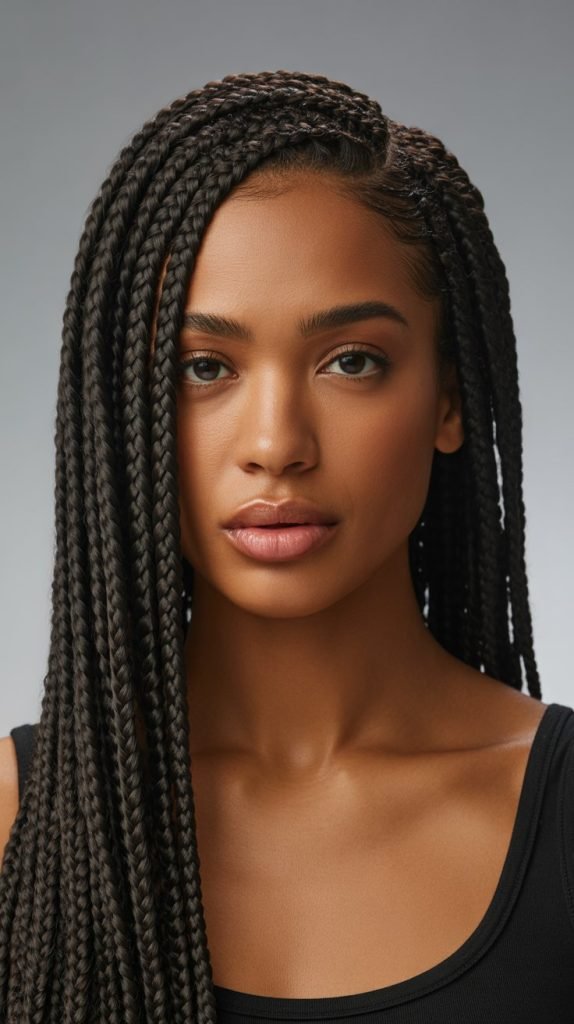 Classic Medium Side Part Knotless Braids