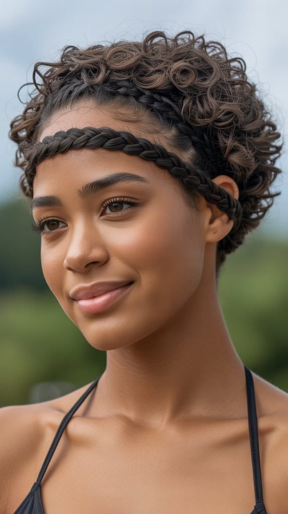 Braided Headband with Curls