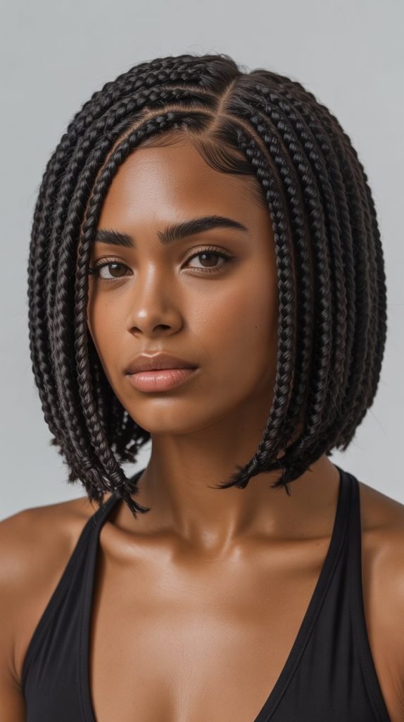 Side Part Bob Knotless Braids