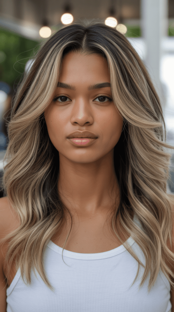 Blonde Highlights with Purple Toning