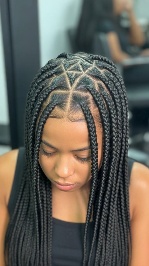 19. Triangle Box Braids