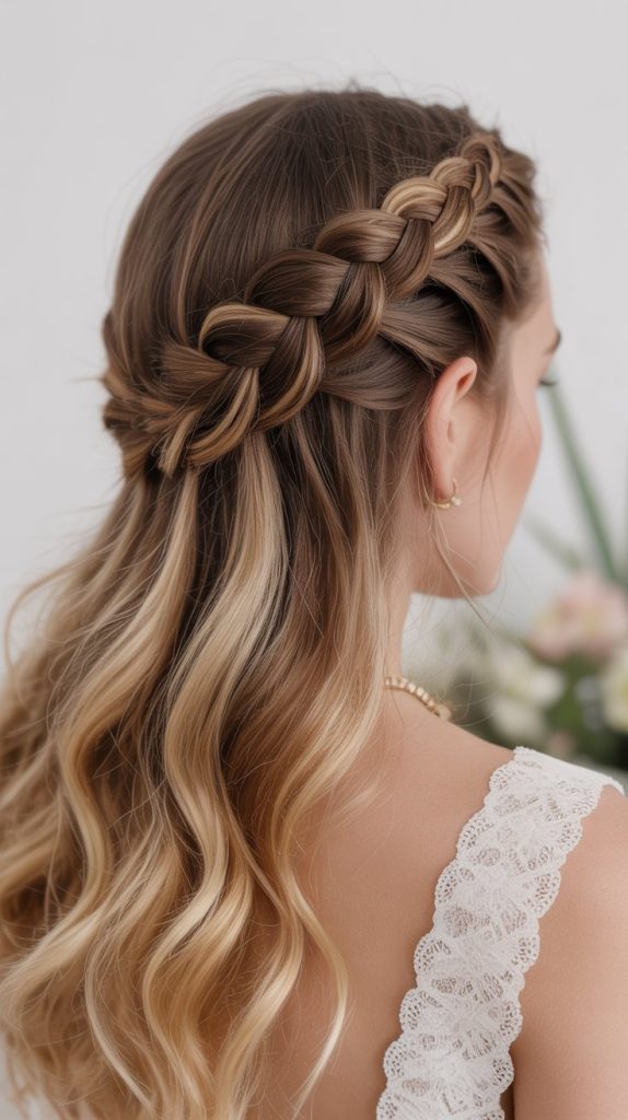 Braided Crown Half-Up Style