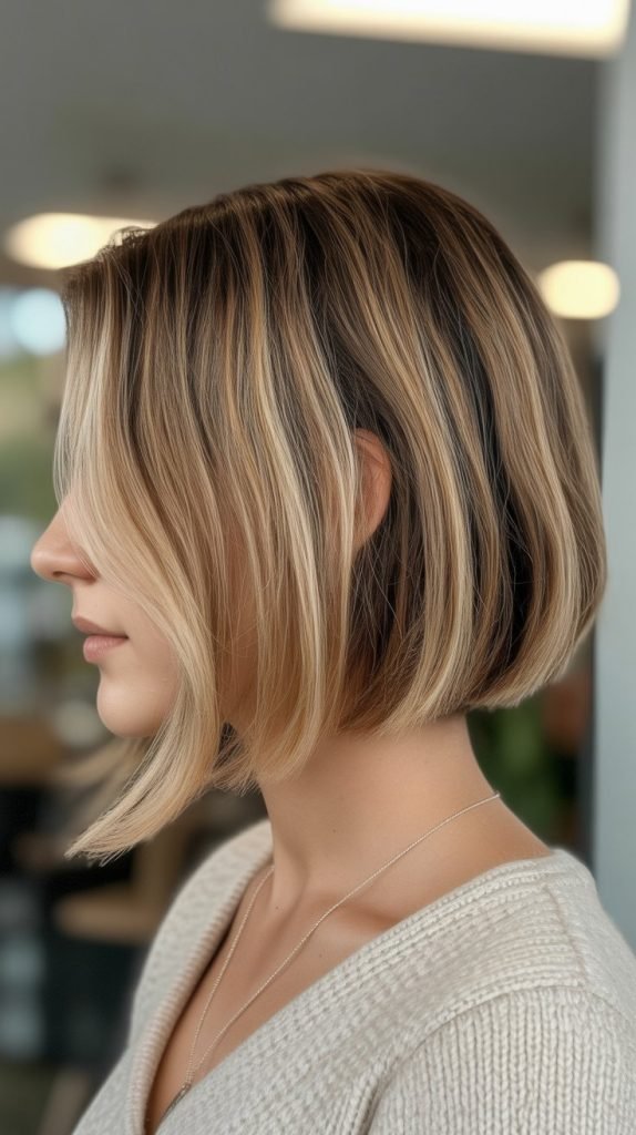 Bronde Balayage Bob (Blonde + Brown)