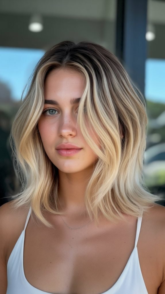 Buttery Blonde Balayage Bob
