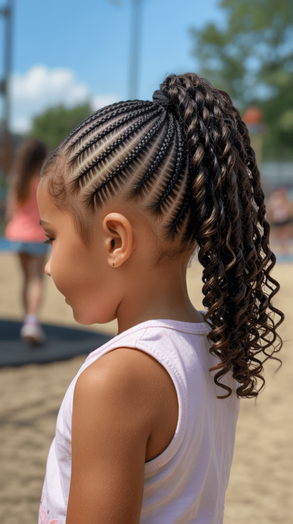 Cornrows into a Ponytail