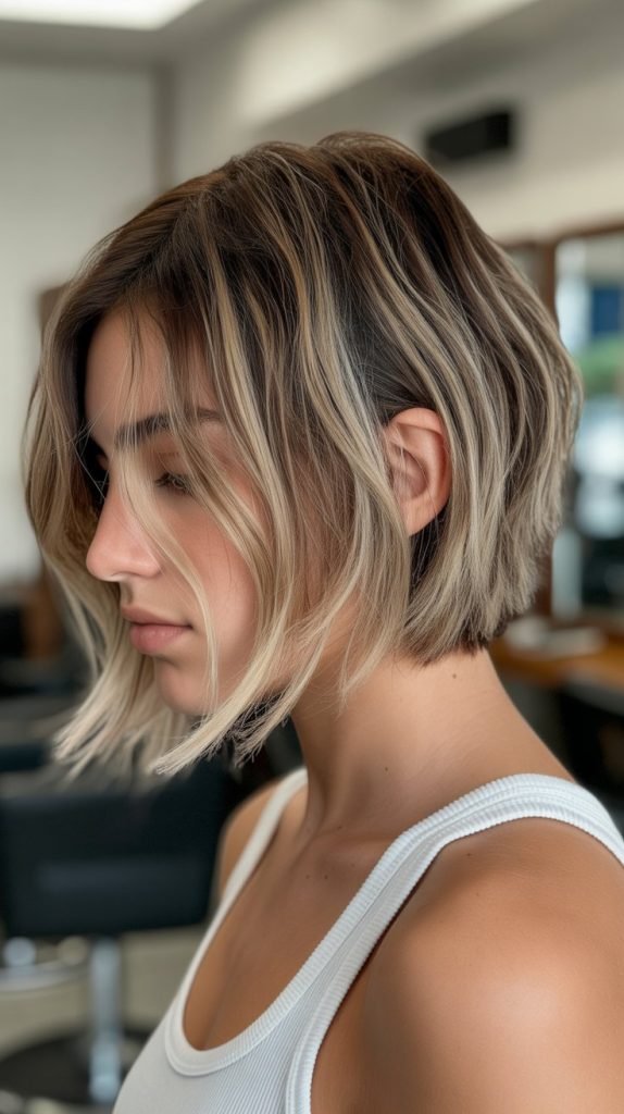 32. Choppy Bob with Root Shadow