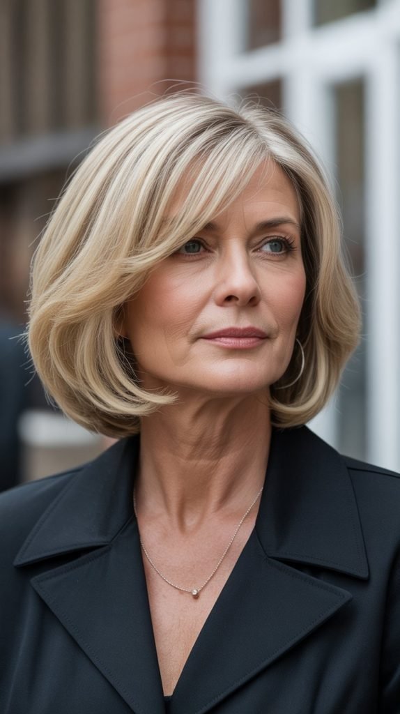  22. A-Line Long Bob with Long Side Bangs