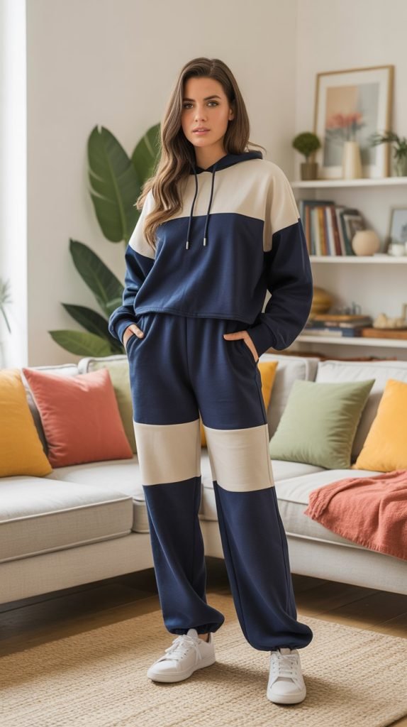  Color-Block Sweatsuit for Mood Boosting