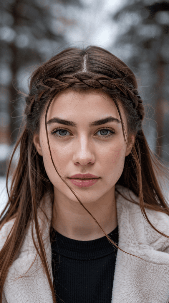 Crown Braid with Loose Hair